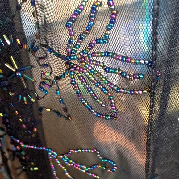 Sheer Beaded Fringed Shawl - Picture 8 of 8